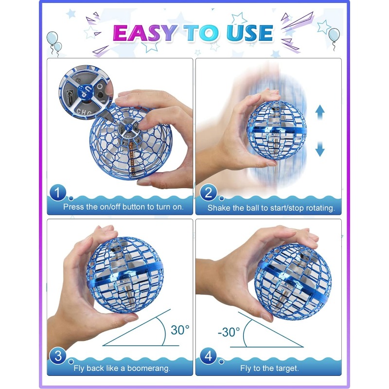 Magic Flying Orb Ball with Lig - Drone Kit Tricopter ulasan dan harga